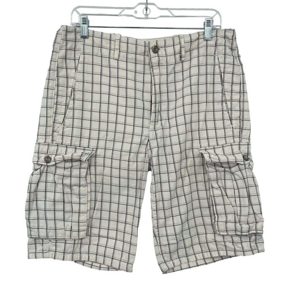 Levi's 569 Plaid Cargo Shorts‎ Men's 31 Half Pants Preppy Window Pane